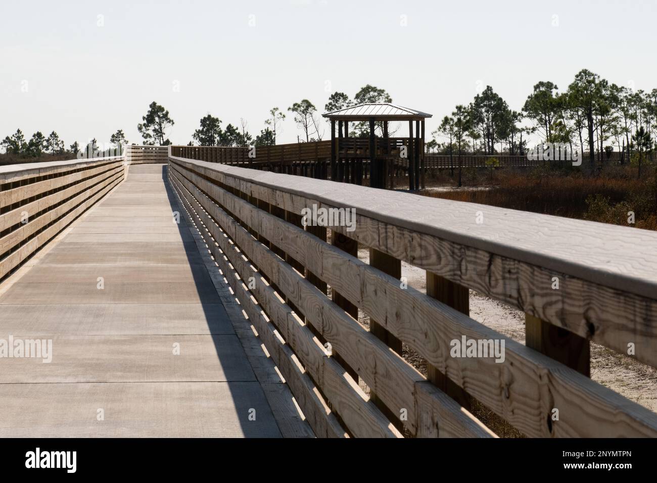 Pictured is the newly rebuilt NCO Beach Boardwalk at Tyndall Air Force