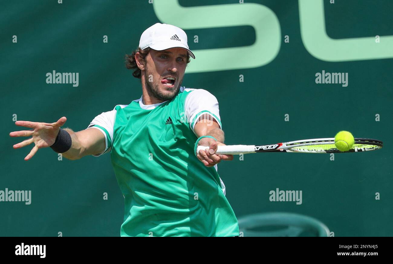 Germany's Mischa Zverev returns a shot to Slovakia's Lukas Lacko at the  Gerry Weber Open ATP tennis tournament in Halle, Germany, Tuesday, June 20,  2017. (Friso Gentsch/dpa via AP Stock Photo - Alamy