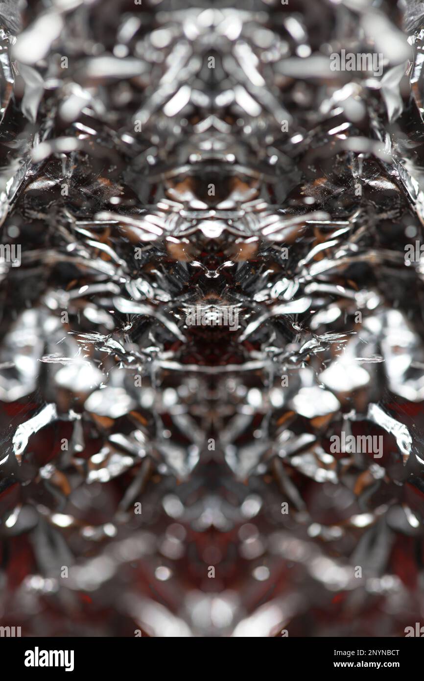 Red and silver aluminum foliage close up abstract background modern big ...