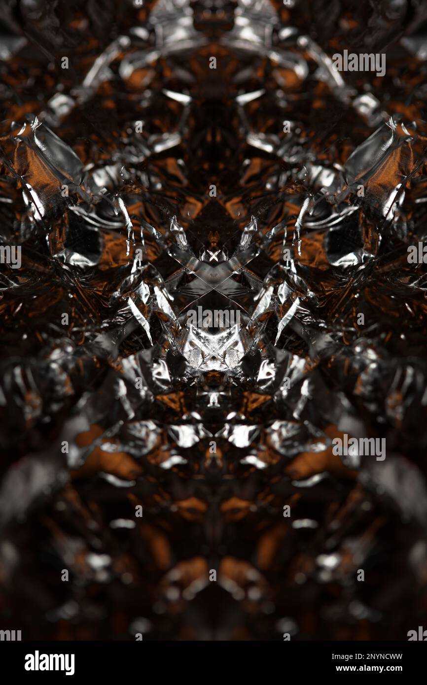 Red and silver aluminum foliage close up abstract background modern big ...