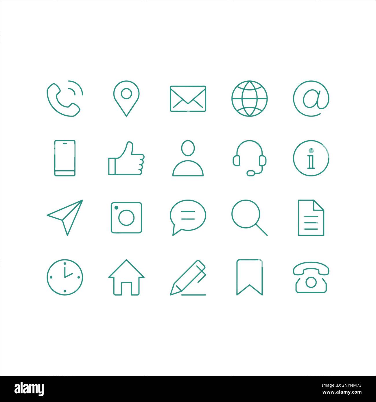 Contact us line icon minimal vector image. Stock Vector