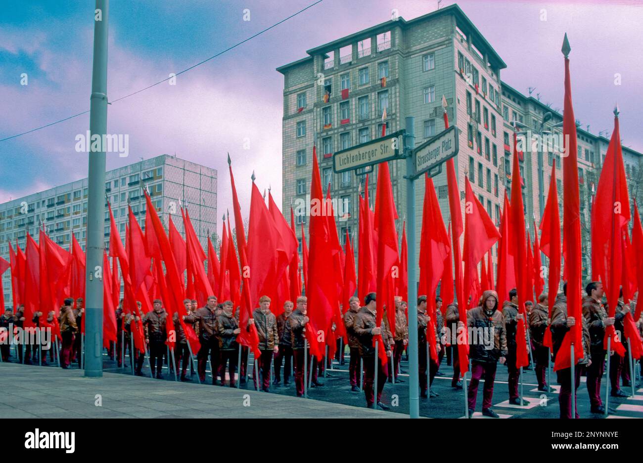 Germany, Berlin; communist parade in East Berlin during labour day at