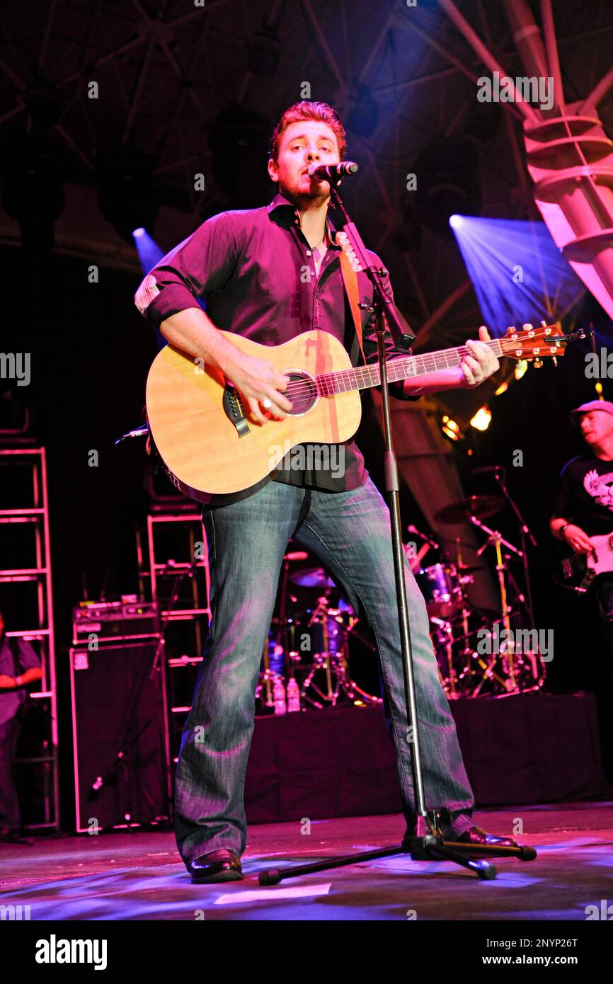 Chris Young performs during the ACM Concerts at Fremont Street ...