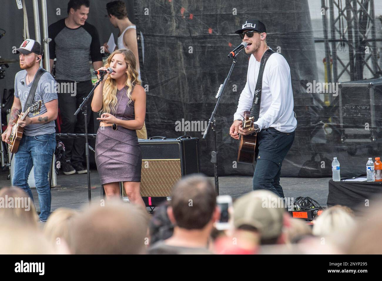 Macy Maloy and Chase Rice perform during the ACM Party For A Cause
