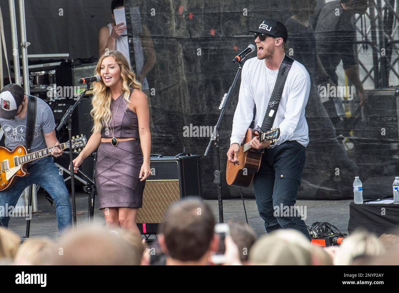 Macy Maloy and Chase Rice perform during the ACM Party For A Cause