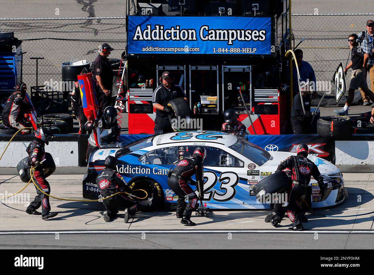 Gray Gaulding, BK Racing, Addiction Campuses Toyota Camry makes a pit ...