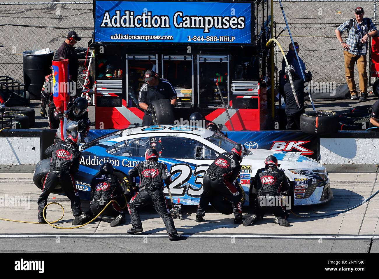 Gray Gaulding, BK Racing, Addiction Campuses Toyota Camry makes a pit ...