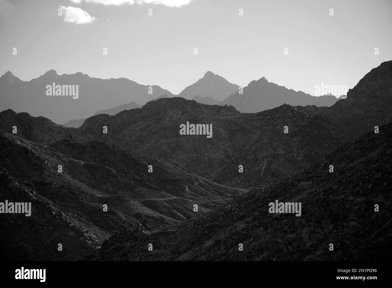 Hills in desert landscape Black and White Stock Photos & Images - Alamy