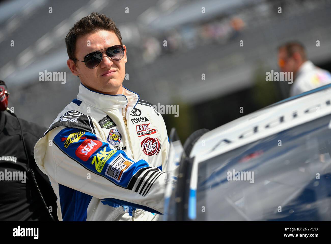 Gray Gaulding, BK Racing, Addiction Campuses Toyota Camry during ...