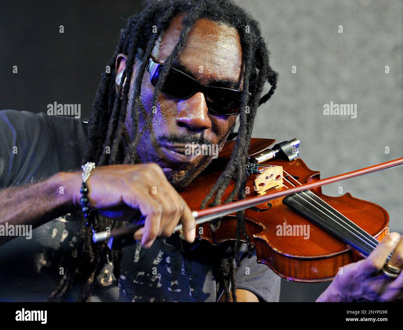 Boyd Tinsley of Dave Matthews Band performs at the Klipsch Music Center on June 22, 2012, in