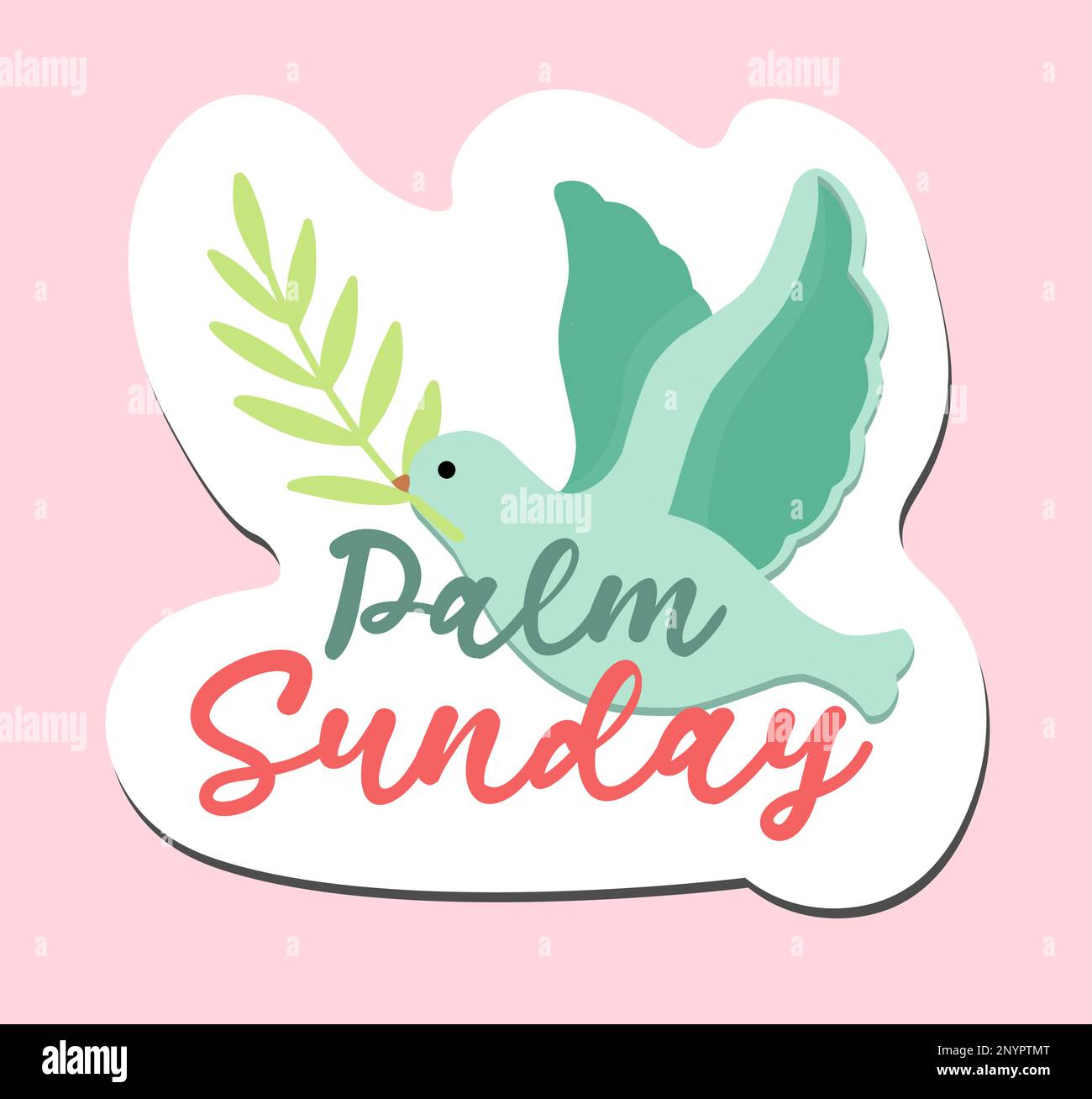 Dove with a palm branch. Christian symbols. dove symbol of peace. Palm Sunday seeker.christian