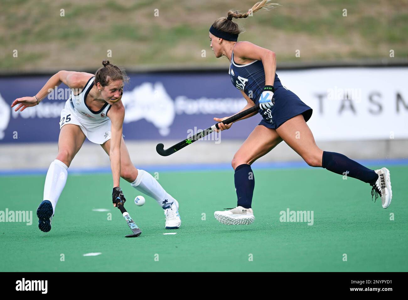Hobart, Australia. 02nd Mar, 2023. Karlie Kisha (L) of USA Women's
