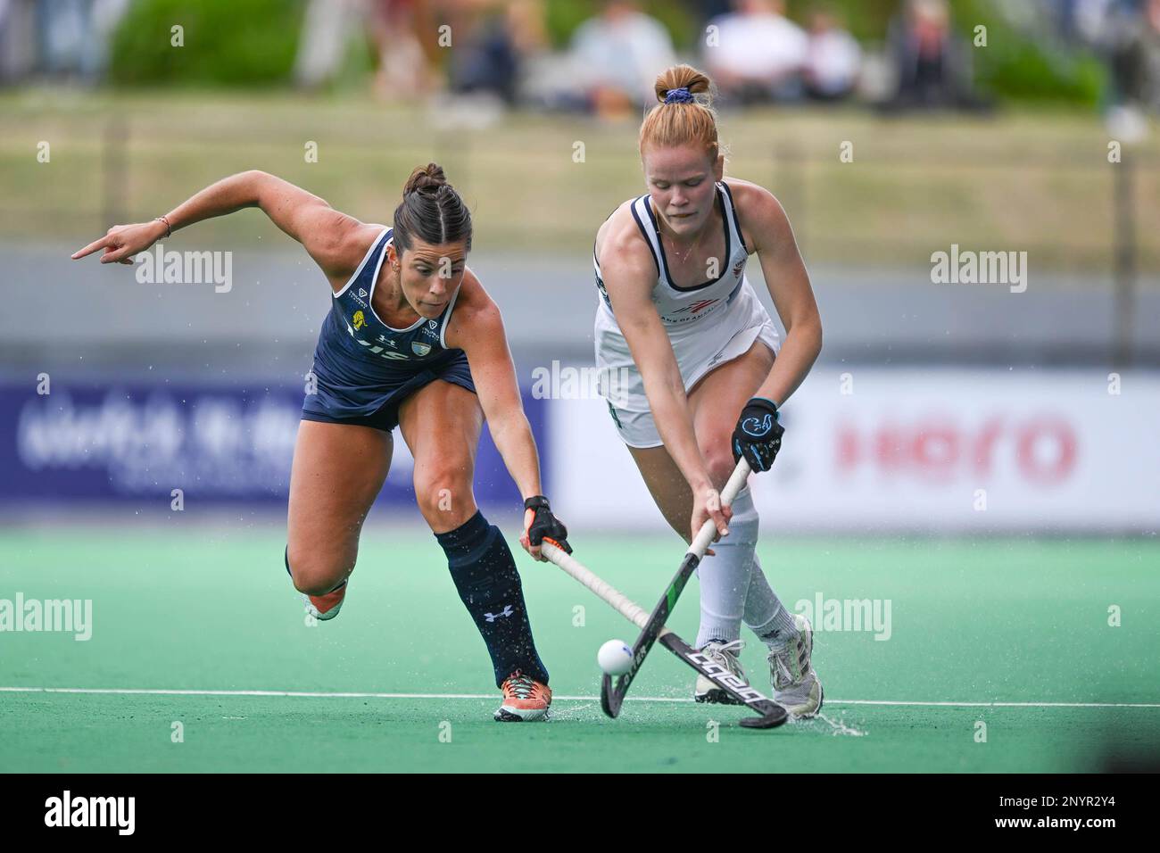 Hobart, Australia. 02nd Mar, 2023. Agustina Albertario (L) of Argentina