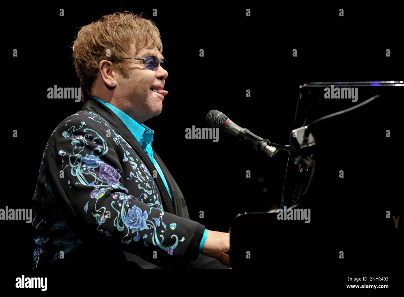 Elton John performs during his Greatest Hits Live Tour at the KFC Yum