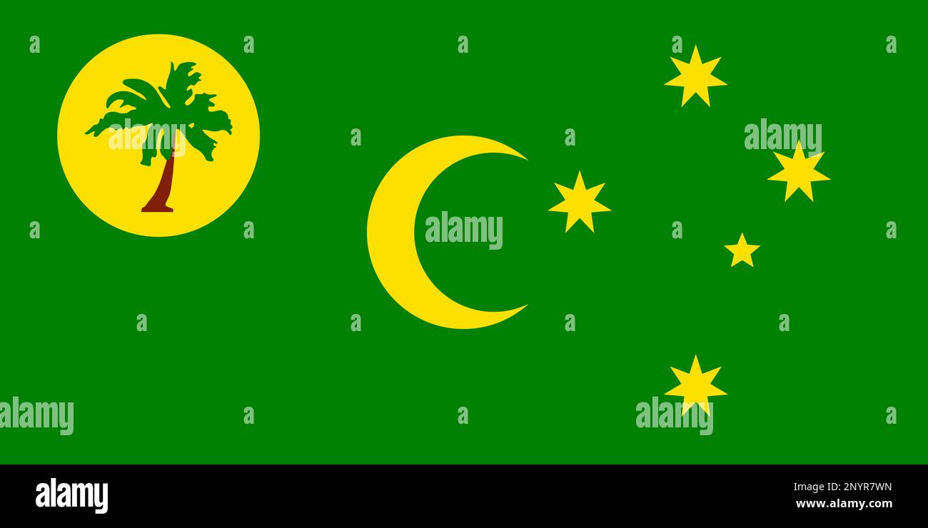 Flag of the Territory of Cocos Keeling Islands Stock Photo