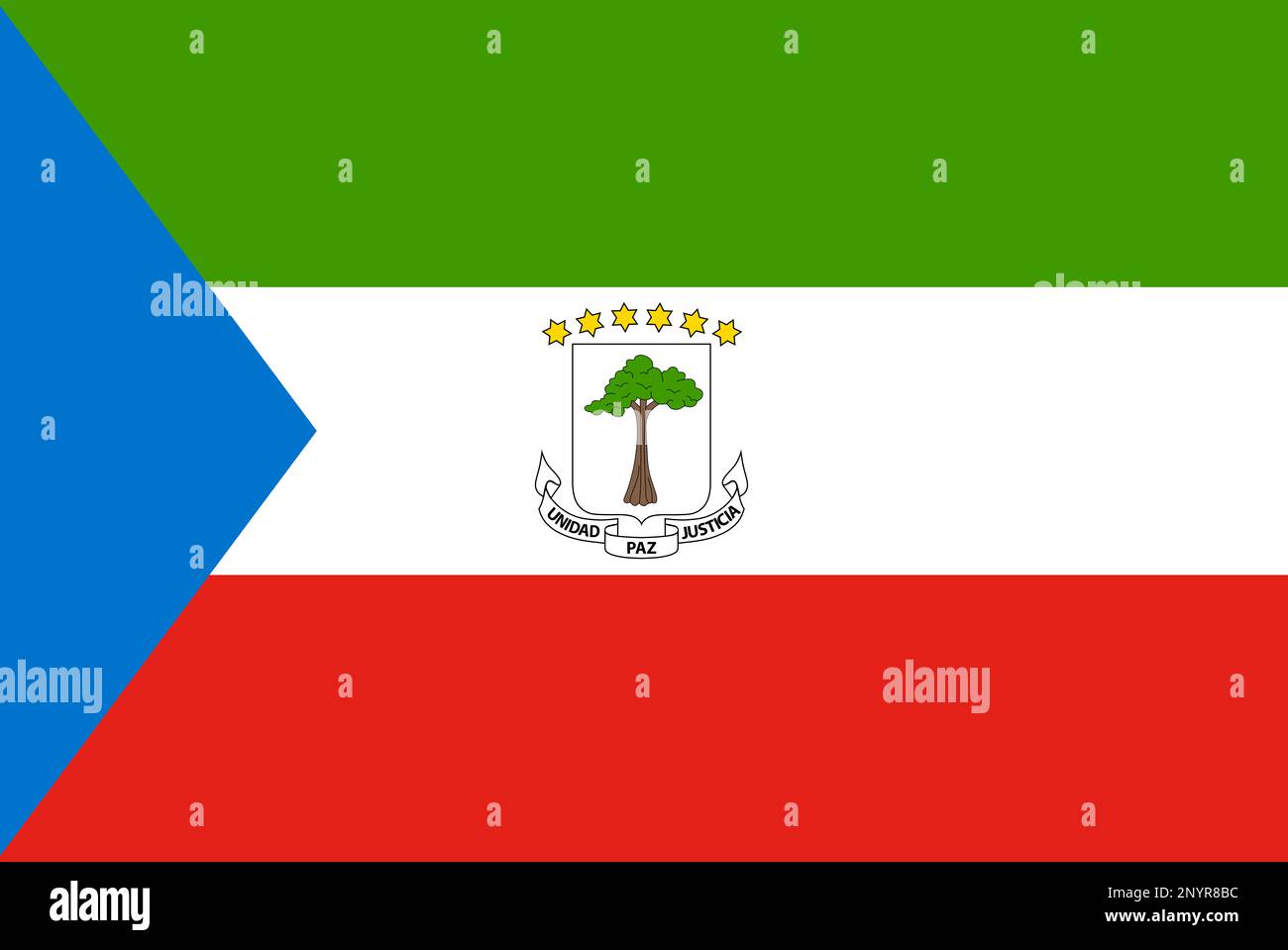 Flag of the Republic of Equatorial Guinea Stock Photo