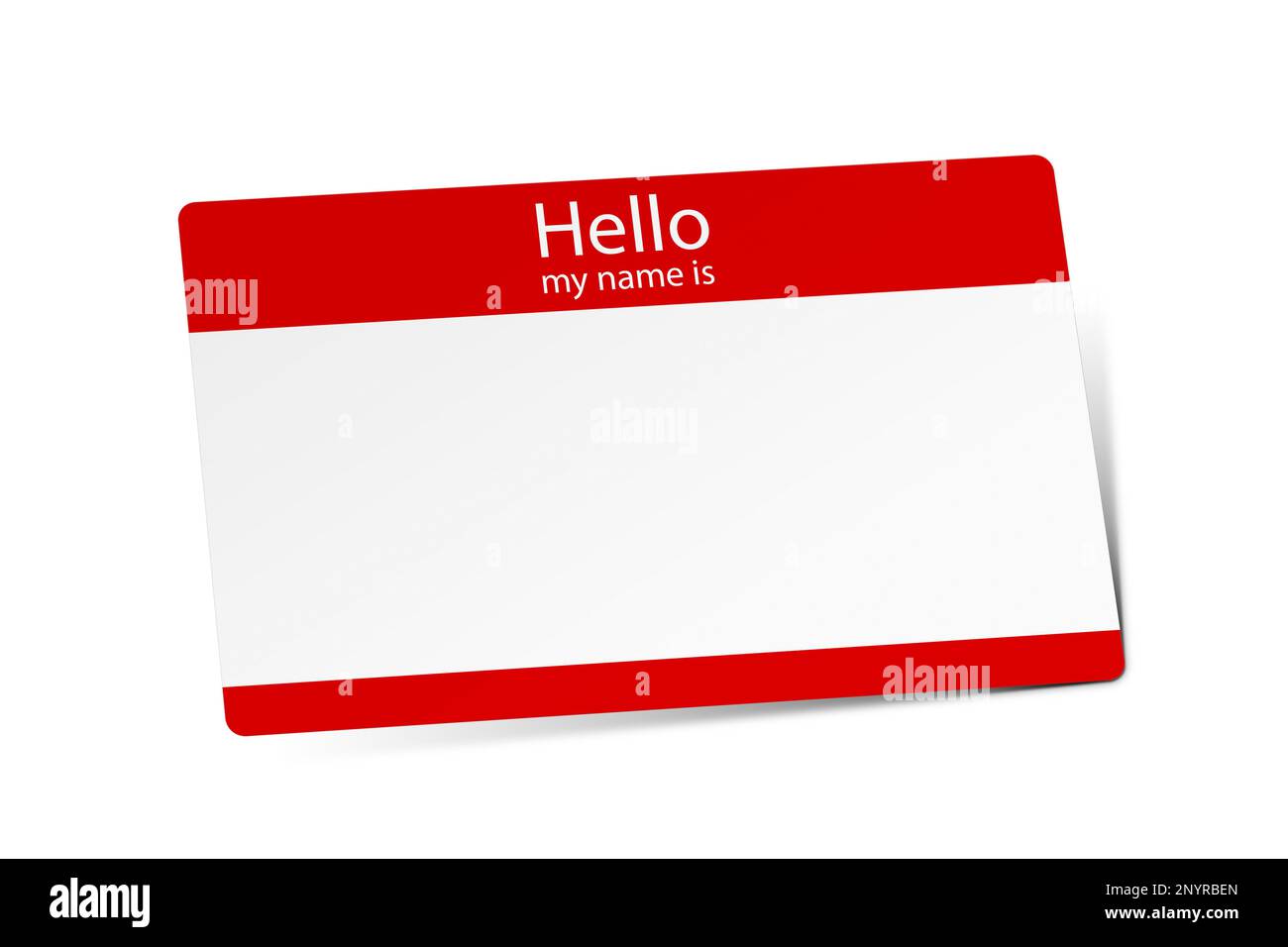 Card with text Hello my name is on white background, illustration ...