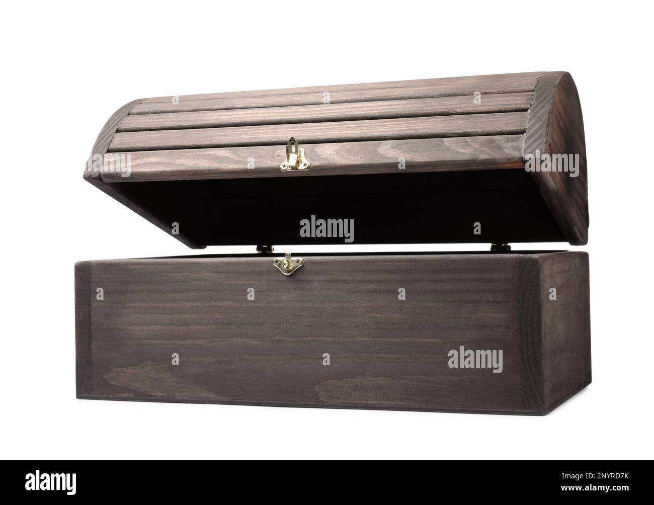 Old wooden treasure chest isolated on white Stock Photo - Alamy