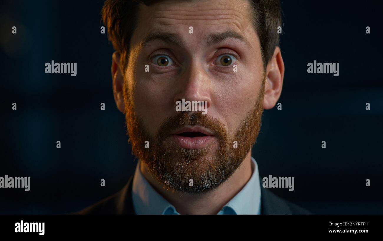 Bearded happy emotional man hi-res stock photography and images - Alamy