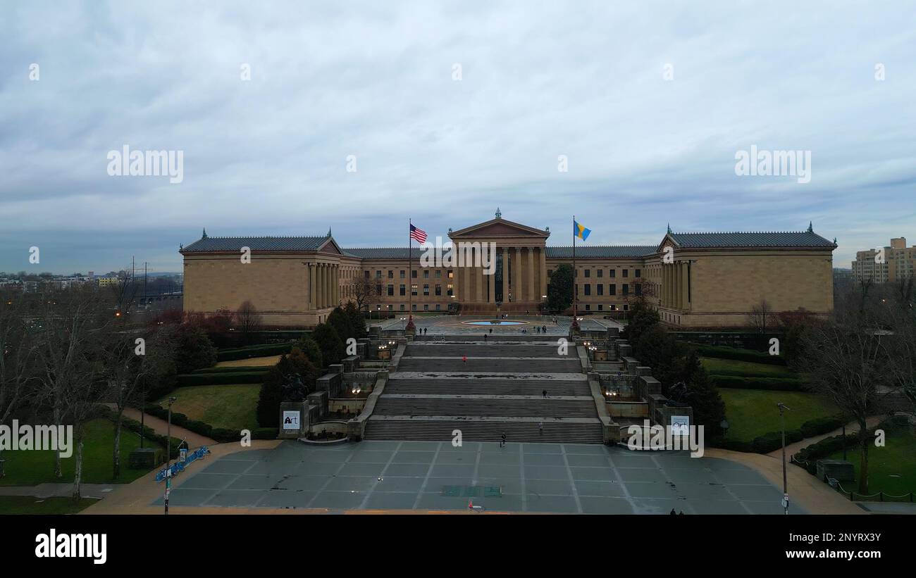 Famous Museum of Art in Philadelphia - Famous Museum Of Art In Philadelphia Aerial View 2NYRX3Y 