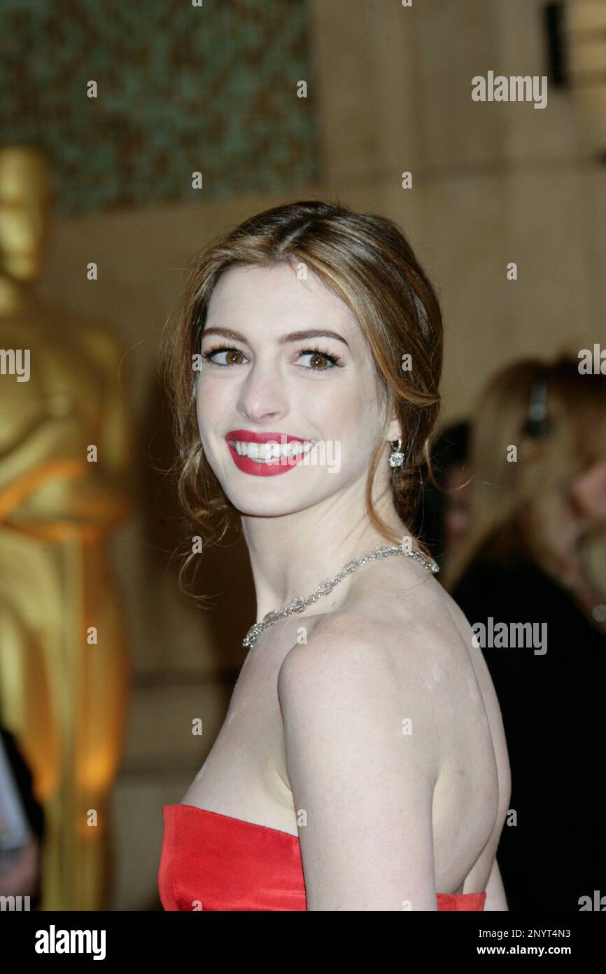 Actress Anne Hathaway arrives at the 83rd Annual Academy Awards held at the Kodak Theatre on February 27, 2011 in Hollywood, California. Photo by Francis Specker Stock Photo