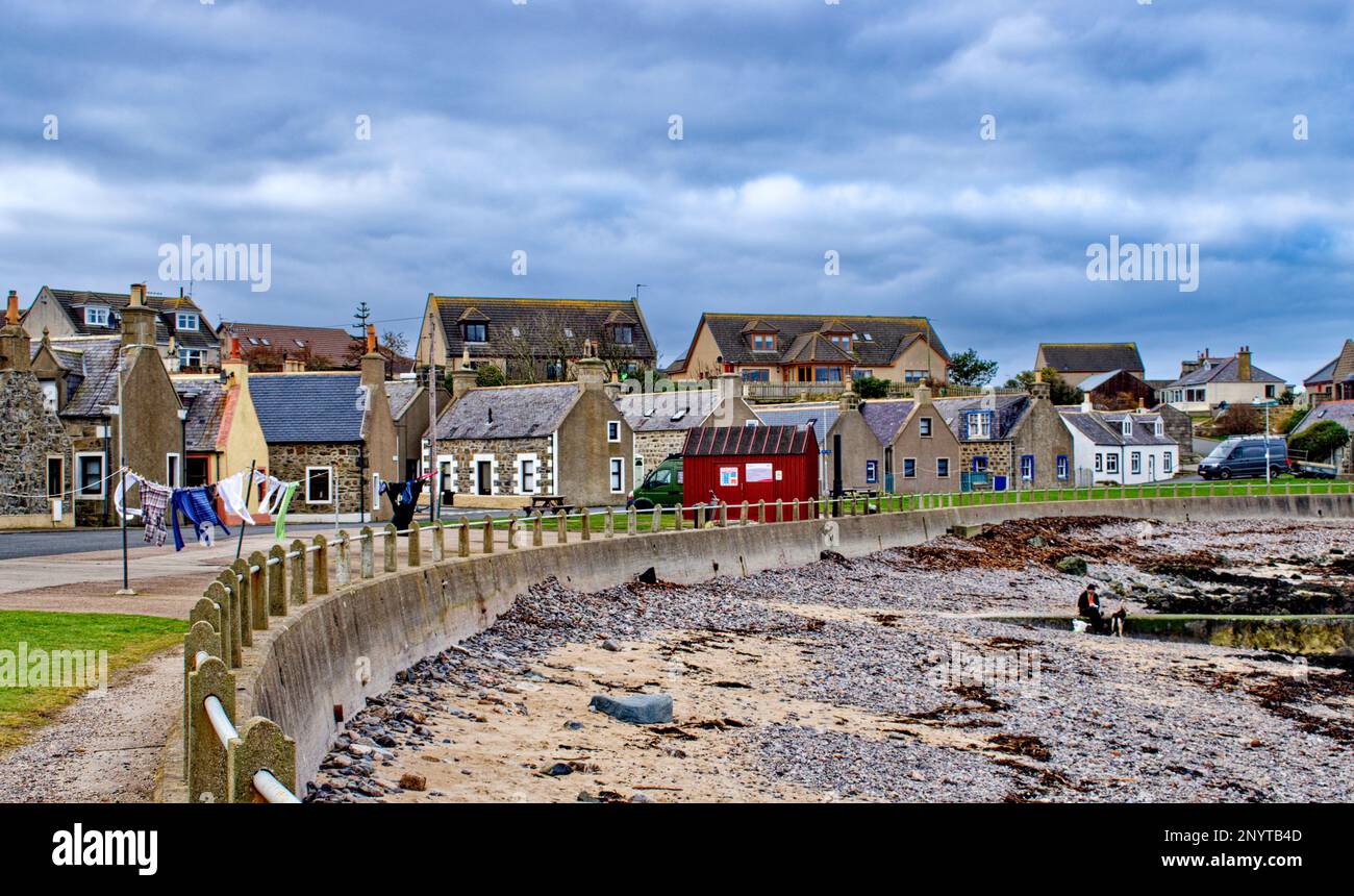Whitehills Aberdeenshire Scotland a small fishing village rows of