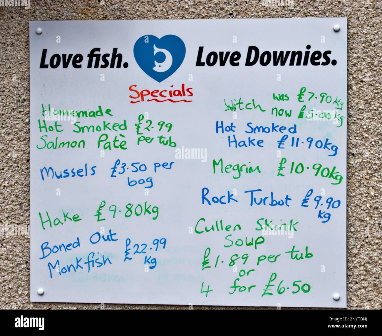 Whitehills Aberdeenshire Scotland fishing village and notice board with