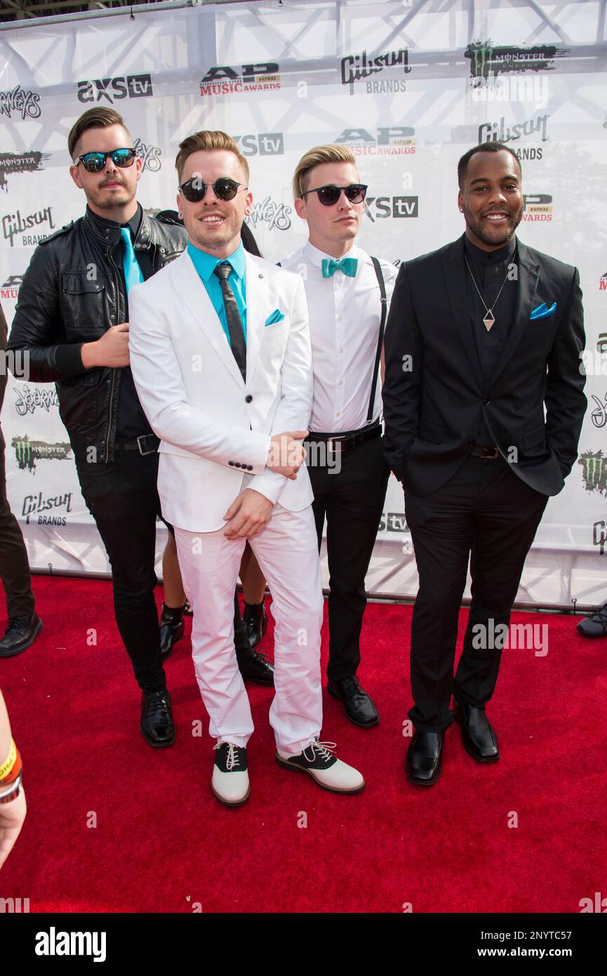 Cody Carson, Maxx Danziger, Dan Clermont, and Zach DeWall of Set It Off the  2015 Alternative Press Music Awards at Quicken Loans Arena on July 22,  2015, in Cleveland. (Photo by Amy