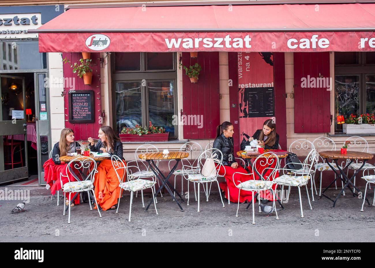 Cafe Warsztat, Izaaka 3, Kazimierz district, Krakow, Polonia Stock Photo