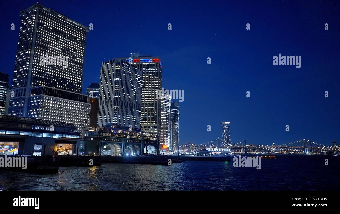 The Financial District Of Downtown Manhattan At Night Street the-financial-district-of-downtown-manhattan-at-night-street