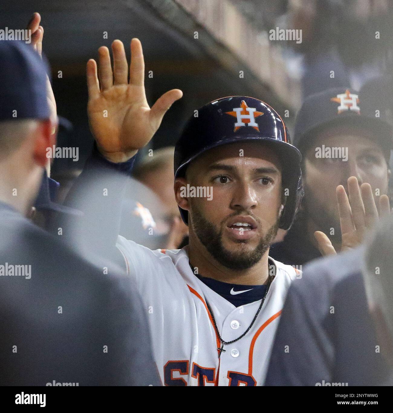 Download George Springer Playing For Houston Astros Wallpaper