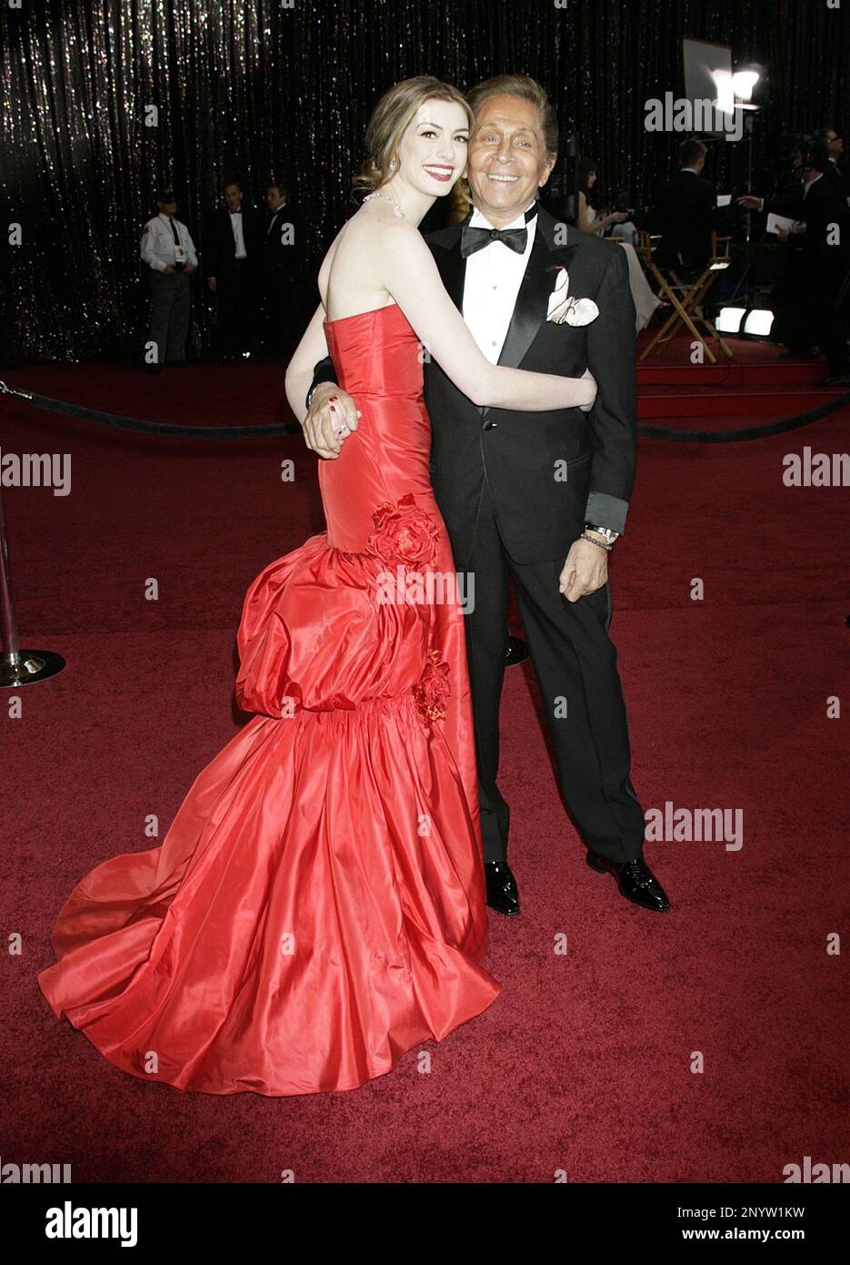 Actress Anne Hathaway and fashion designer Valentino arrive at the 83rd Annual Academy Awards held at the Kodak Theatre on February 27, 2011 in Hollywood, California.  Photo by Francis Specker Stock Photo