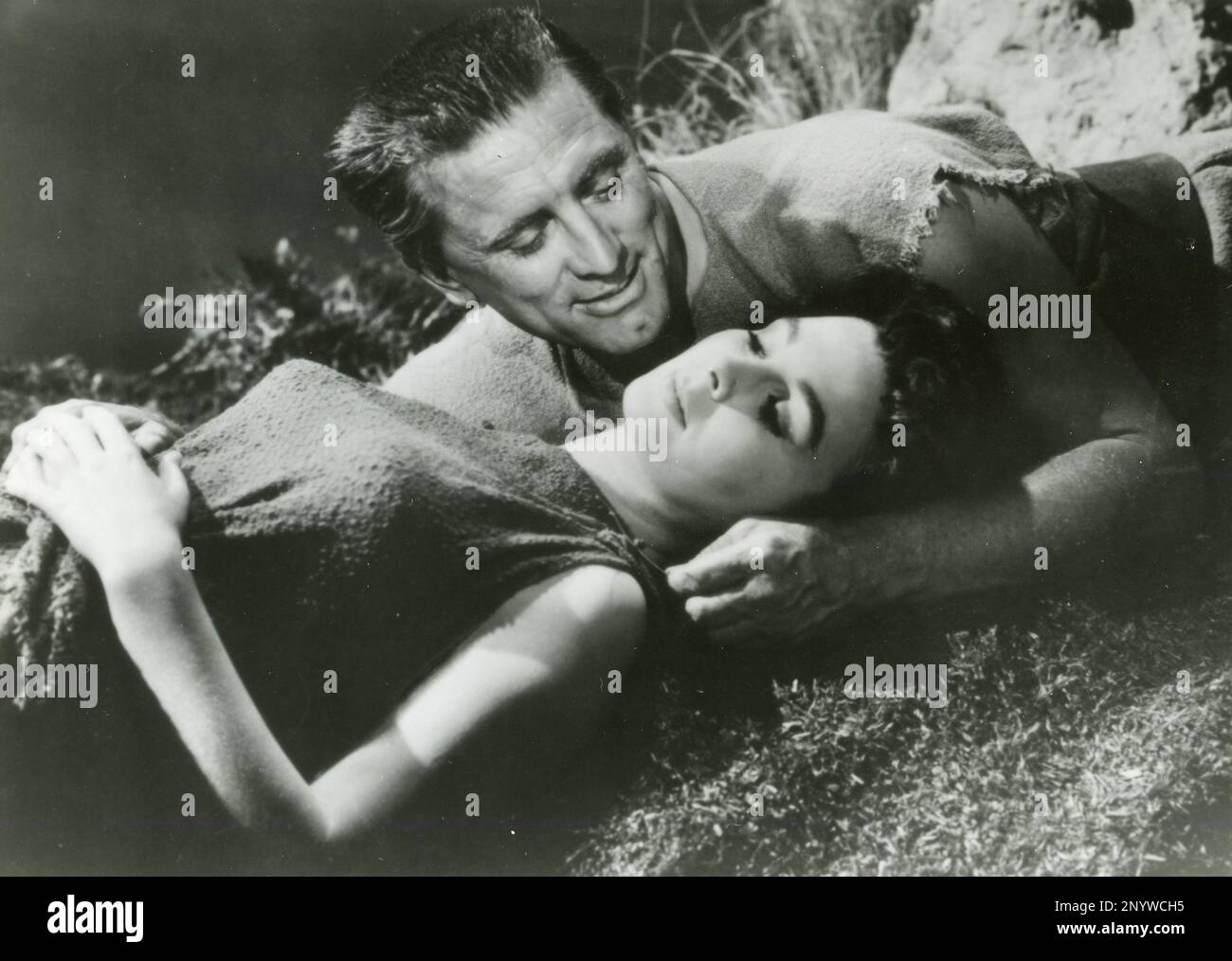 American actor Kirk Douglas and actress Jean Simmons in the movie Spartacus, USA 1960 Stock Photo