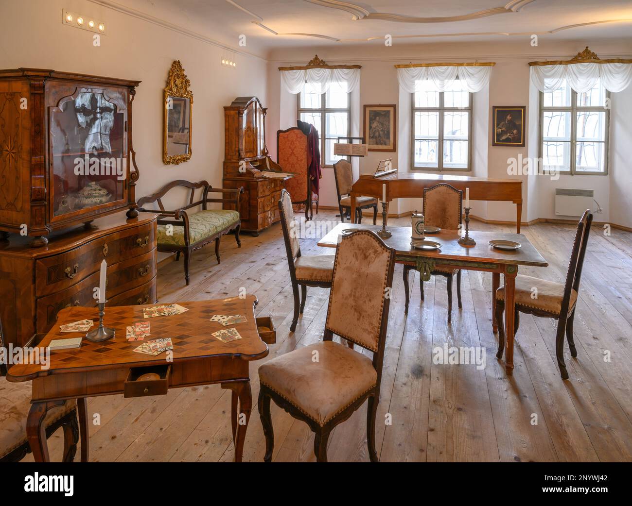 Interior of Mozart's Birthplace (Mozarts Geburtshaus), Salzburg, Austria Stock Photo