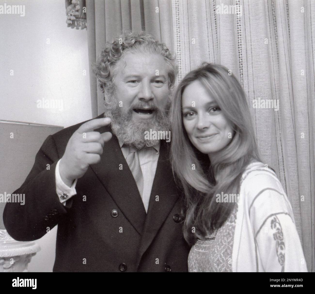 English actor Peter Ustinov and actress Francesca Annis in the movie Big Mack and Poor Clare, UK 1971 Stock Photo