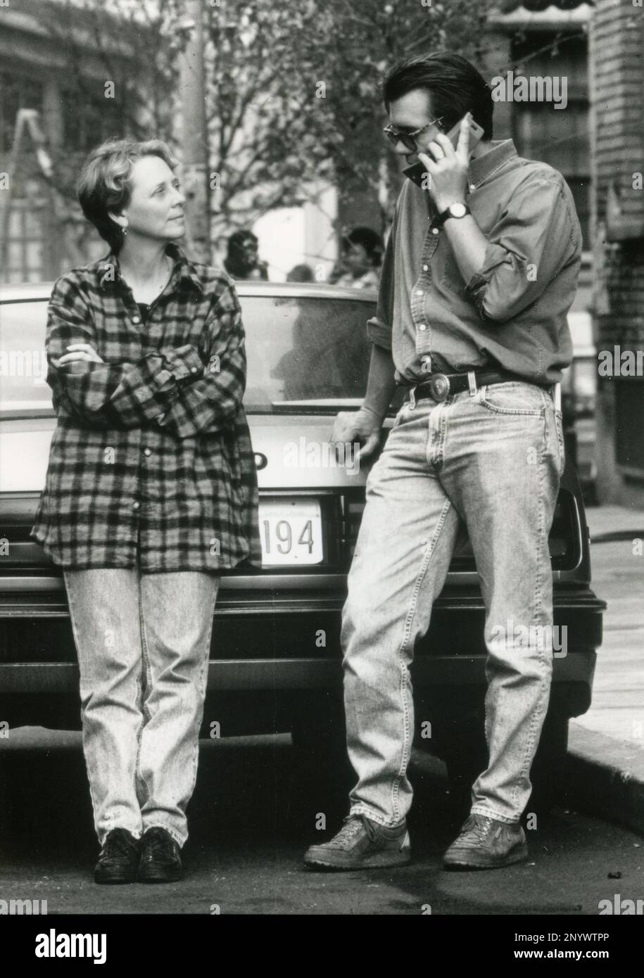 American filmmaker and poet Stephen Gyllenhaal with screenwriter Naomi Foner, USA 1995 Stock Photo