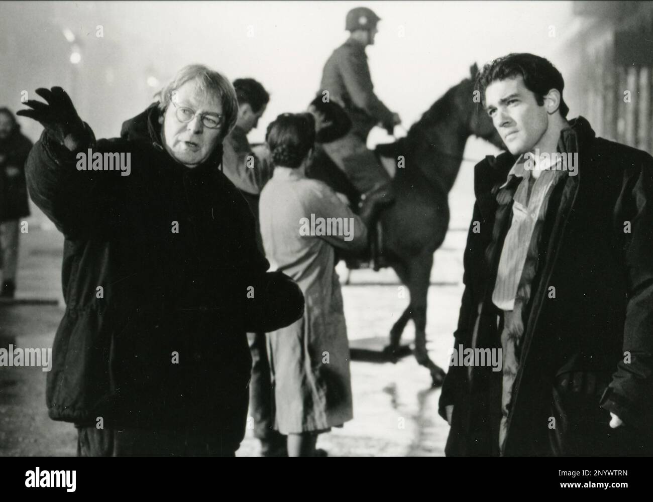 English filmmaker Alan Parker on the set of Evita, UK 1996 Stock Photo