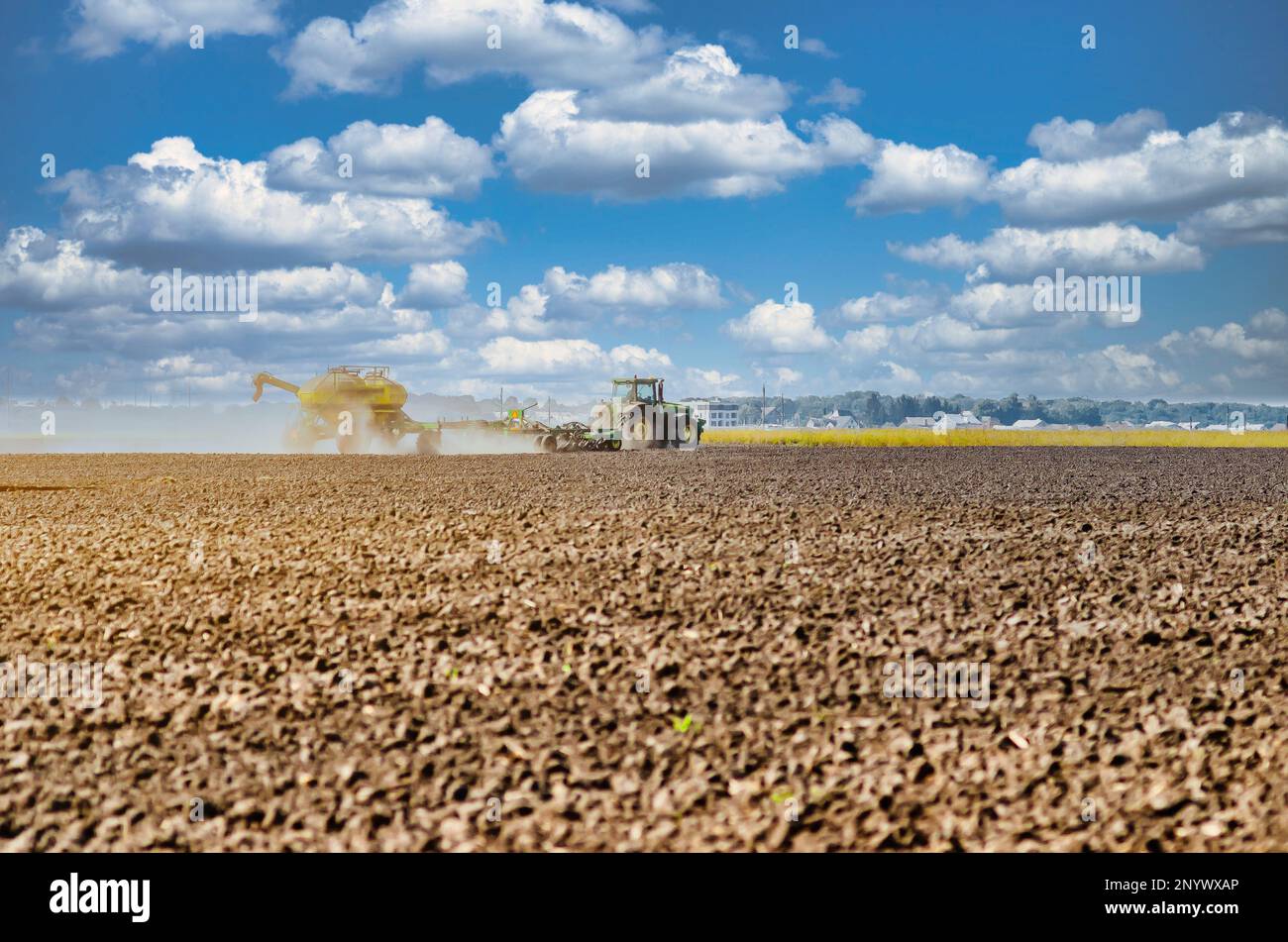 Tractor Plowing Field Tractor Plow Soil Cultivating Cultivated Land And Soil Tillage Tractor Plowing Field Tractor Plow Soil Cultivating Cultivated Land And Soil Tillage