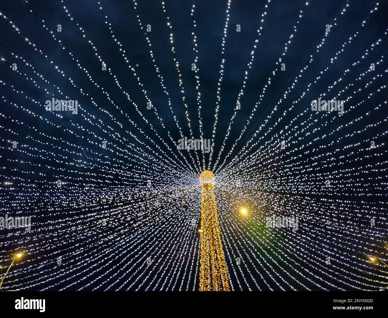 decorative lights in Baia Mare city, Romania Stock Photo - Alamy