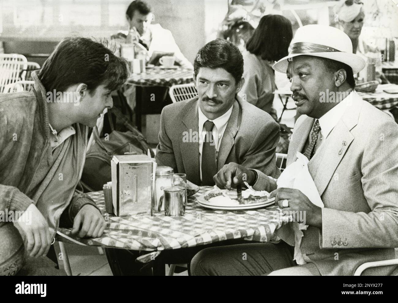 Actors Judd Nelson, Luis Contreras and Paul Winfield in the movie Blue City, USA 1986 Stock Photo