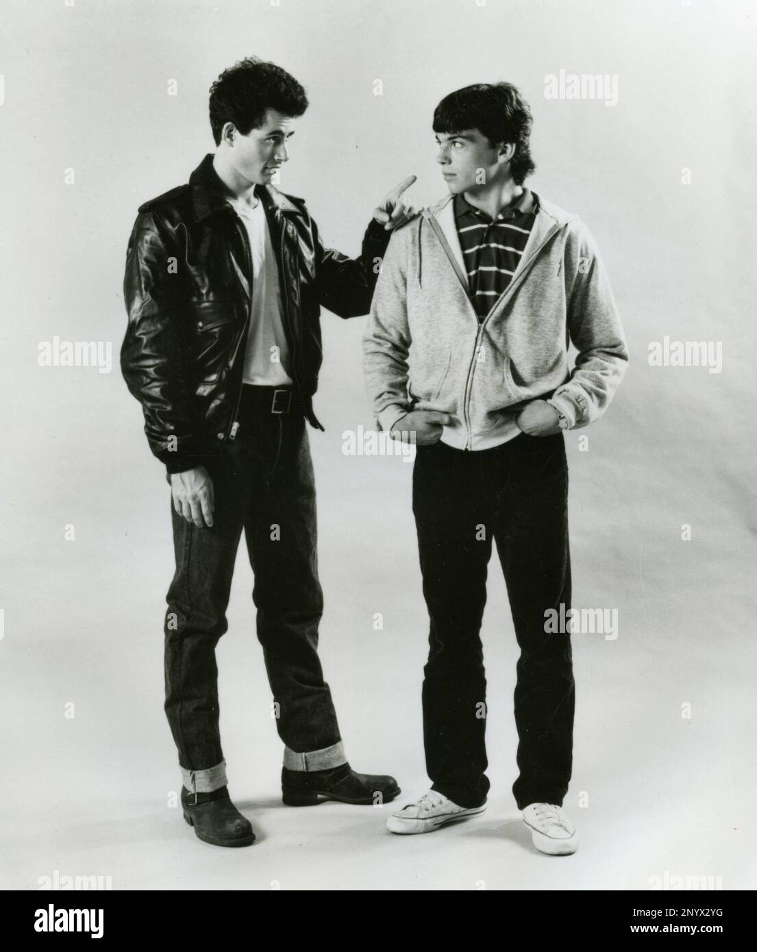 Actors Lewis Smith and Jason Gedrick in the movie The Heavenly Kid, USA 1985 Stock Photo