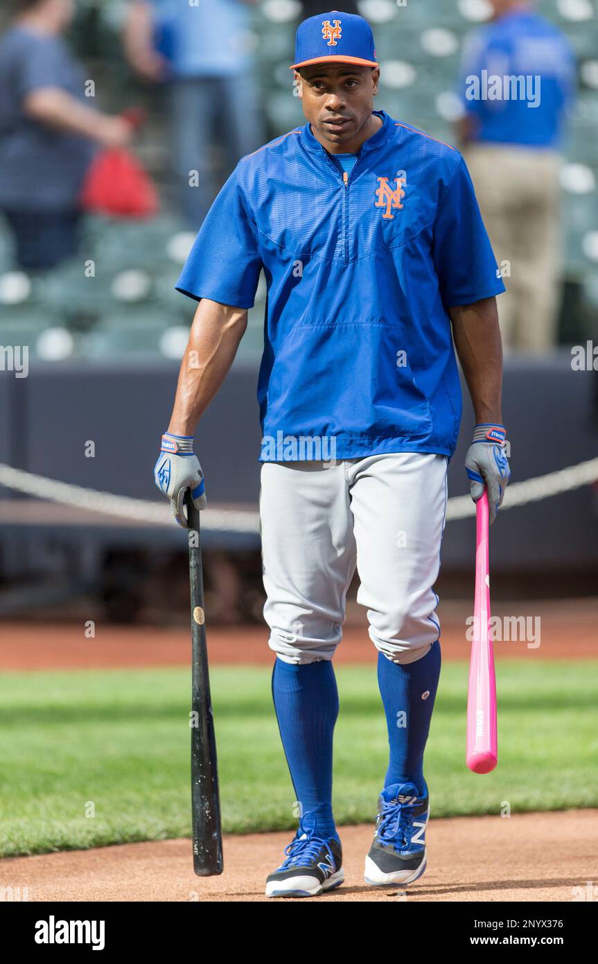 Curtis Granderson #3 - Game Used 1986 Throwback Uniform - Mets vs