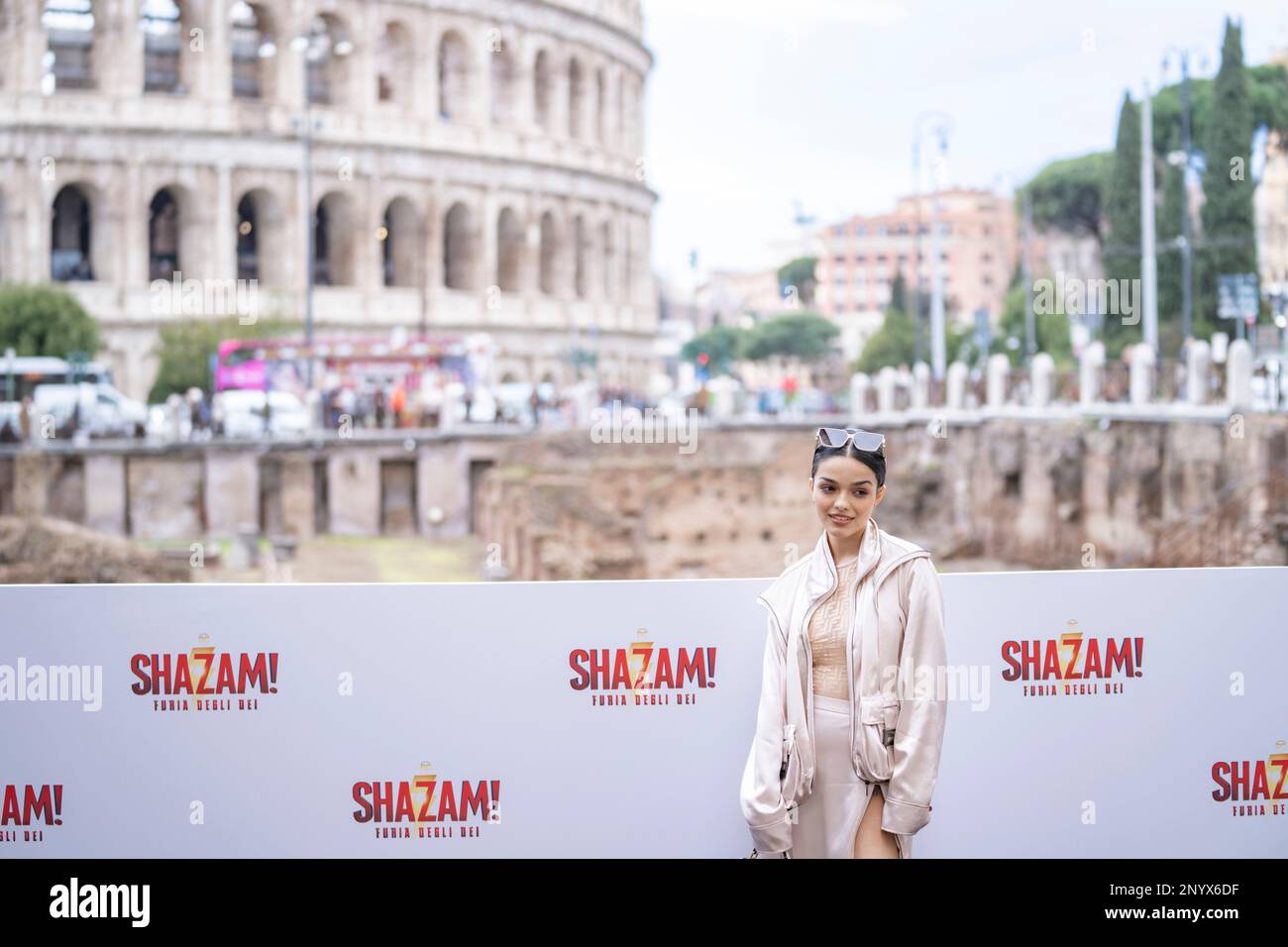 Rome, Italy, March 02, 2023 Rachel Zegler attends at the photocall for the movie "Shazam