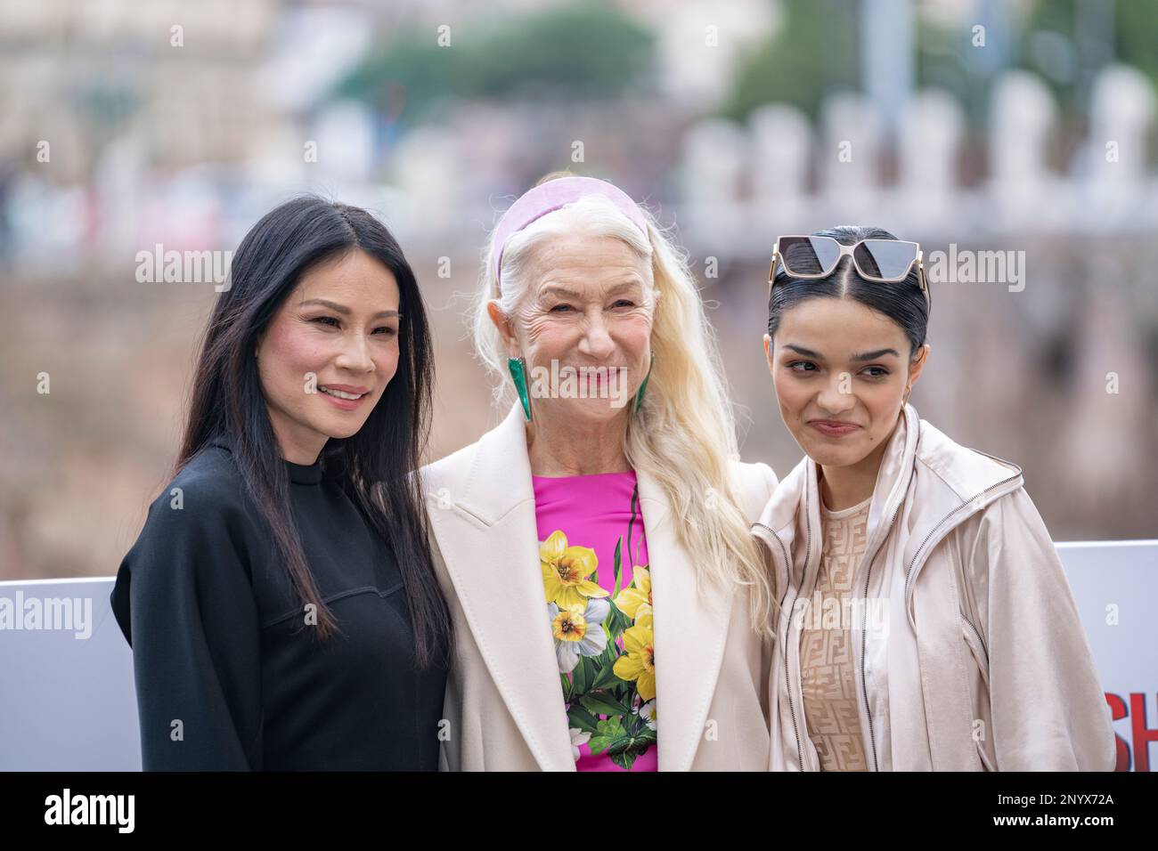 Rome, Italy, March 02, 2023 Lucy Liù, Rachel Zegler, Helen Mirren, attends at the photocall for