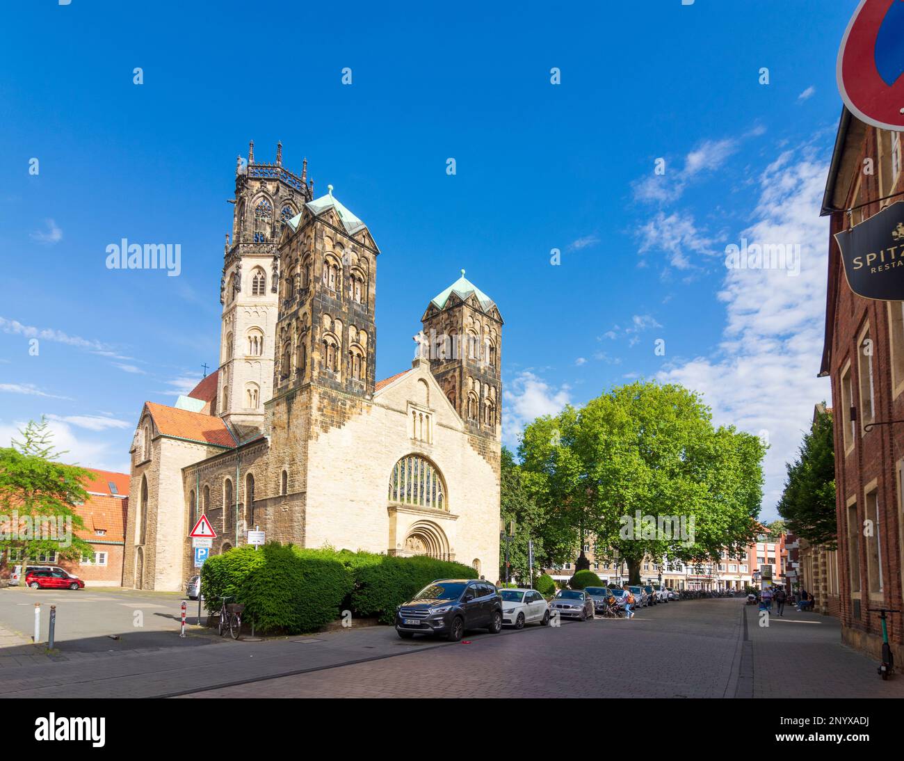 Münster: church St. Ludgeri in Münsterland, Nordrhein-Westfalen, North Rhine-Westphalia, Germany Stock Photo