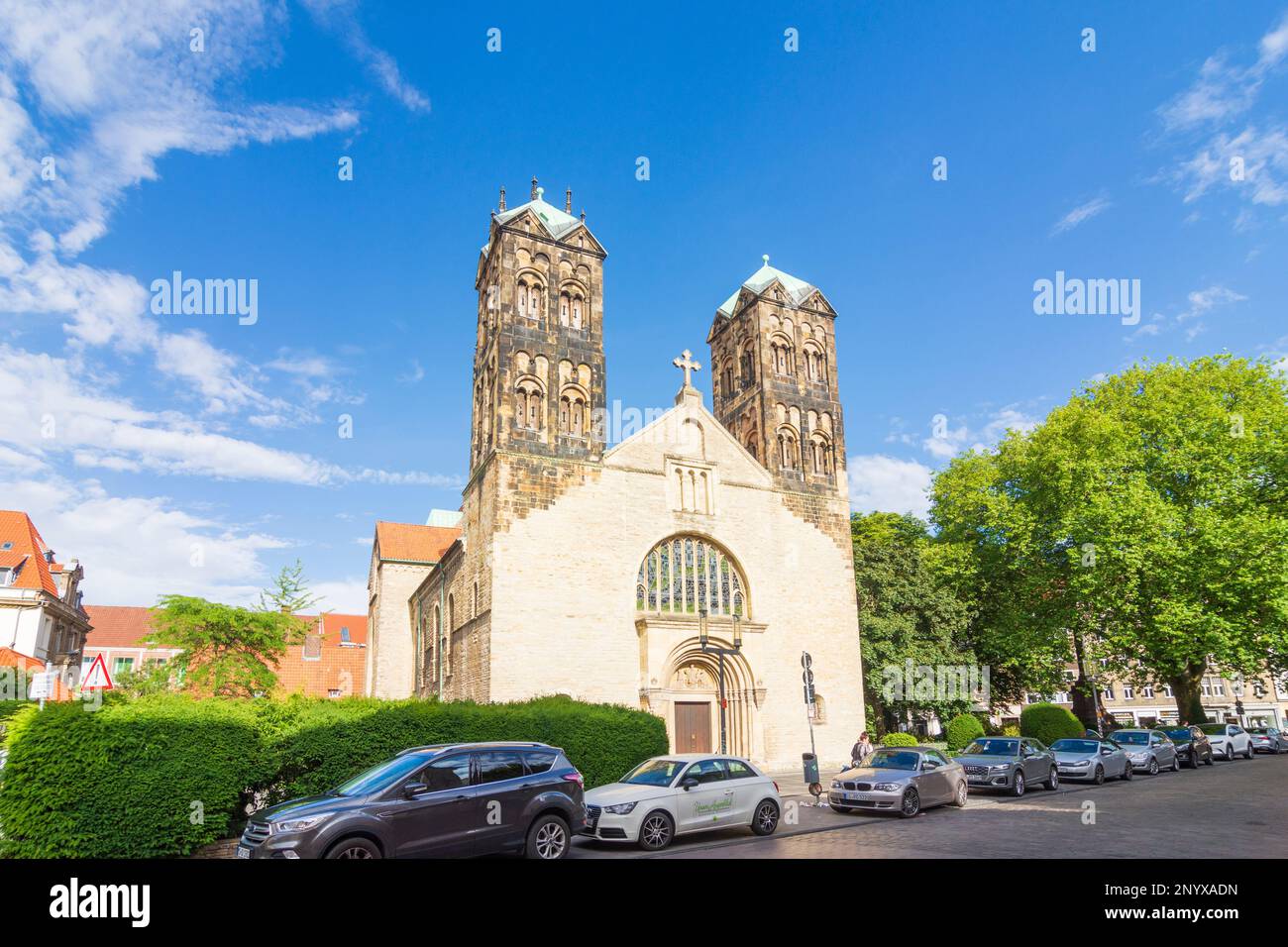 Münster: church St. Ludgeri in Münsterland, Nordrhein-Westfalen, North Rhine-Westphalia, Germany Stock Photo