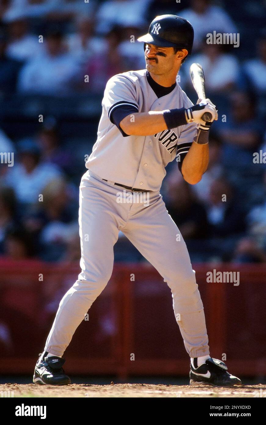 27 Sep. 1995: New York Yankees first baseman Don Mattingly (23) during an  at bat against the Milwaukee Brewers in a game played at Milwaukee County  Stadium in Milwaukee, WI. (Photo By