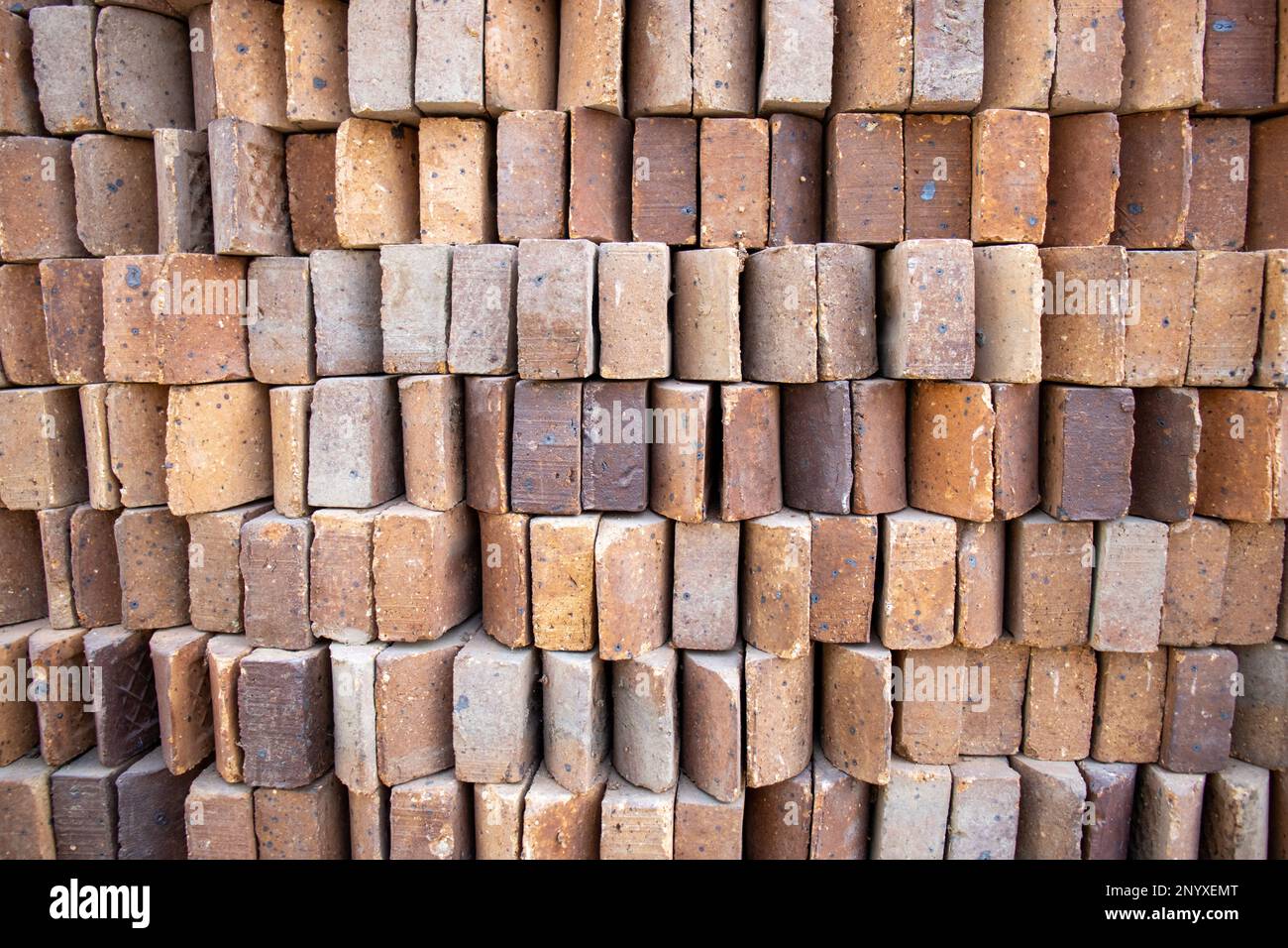 close up of traditional bricks used in Egypt Stock Photo