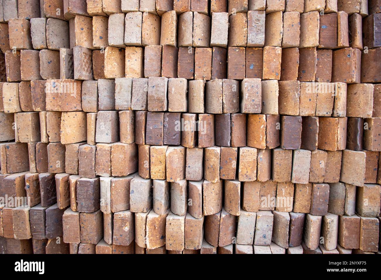 close up of traditional bricks used in Egypt Stock Photo