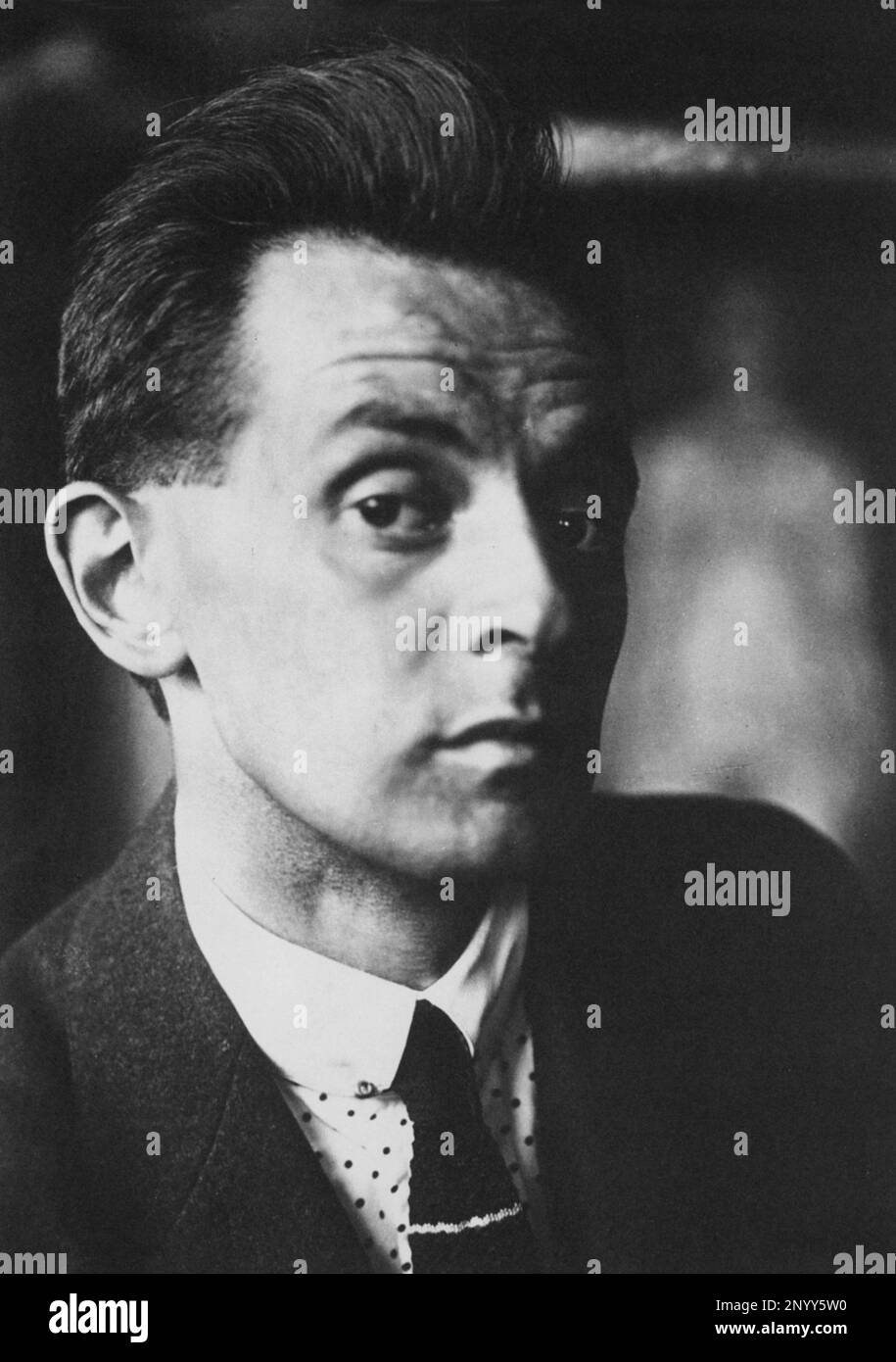 1918 : The expressionist austrian painter EGON SCHIELE ( Tulln 1890 - Wienn 1918 ) -  SECESSION - SECESSIONE VIENNESE - VISUAL ARTS - ARTI VISIVE - Arte - portrait - ritratto - cravatta - tie - collar - colletto - pois - polkadots ----  Archivio GBB Stock Photo